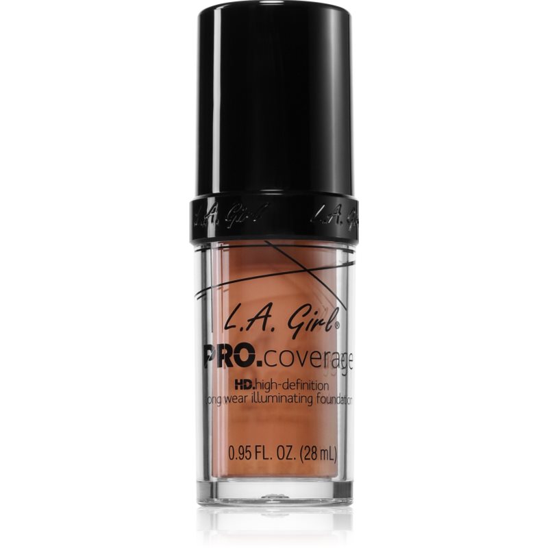 L.A. Girl Cosmetics PRO. Coverage fond de ten lichid iluminator culoare Sand 28 ml