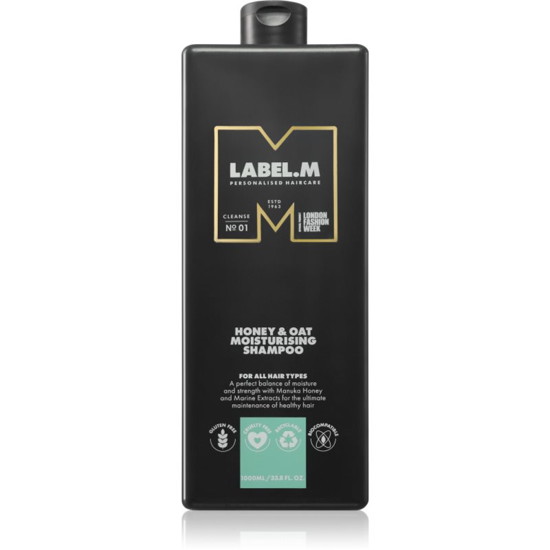 label.m Honey & Oat sampon hidratant pentru utilizarea de zi cu zi 1000 ml