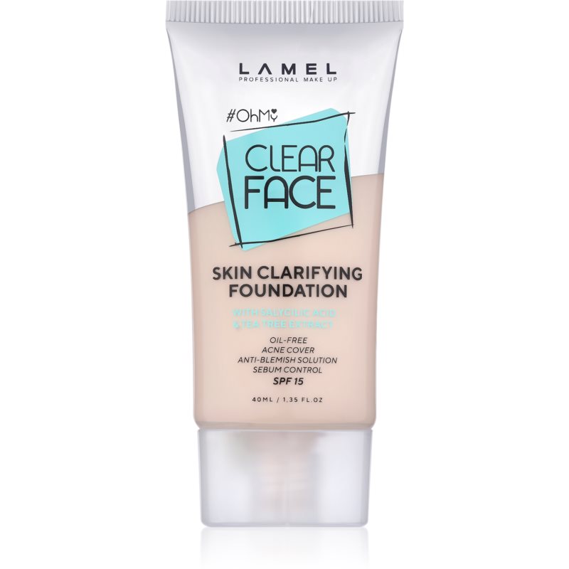 LAMEL OhMy Clear Face fond de ten cu acoperire ridicată pentru pielea problematică și grasă culoare 402 40 ml