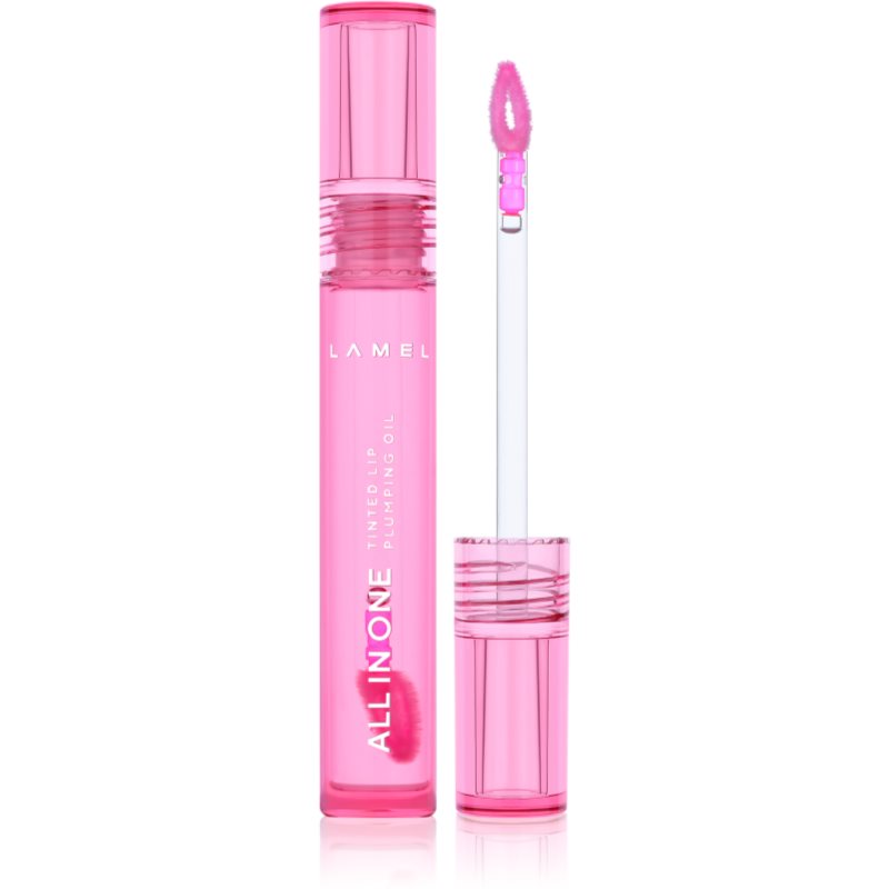 LAMEL All in One Lip Tinted Plumping Oil ulei nuanțator pentru buze pentru volum maxim № 402 Pink Sparkle 3 ml