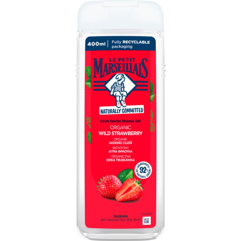Le Petit Marseillais Organic Wild Strawberry gel de duș mătăsos 400 ml