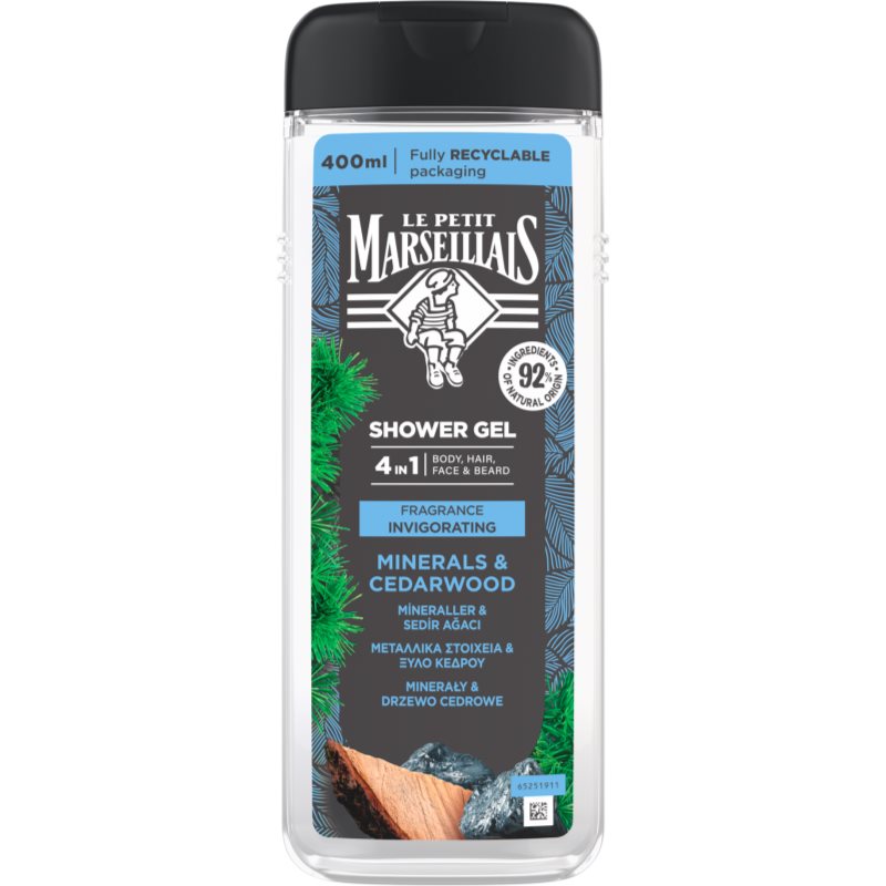 Le Petit Marseillais Minerals & Cedarwood gel de duș 4 in 1 pentru bărbați 400 ml