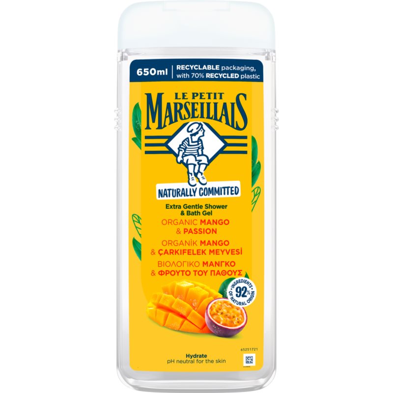 Le Petit Marseillais Mango Bio & Passion Fruit gel de duș mătăsos 650 ml