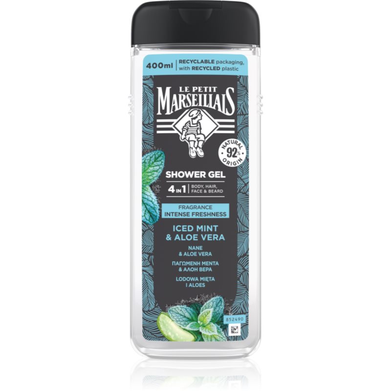 Le Petit Marseillais Iced Mint & Aloe Vera gel de duș 4 in 1 pentru bărbați 400 ml