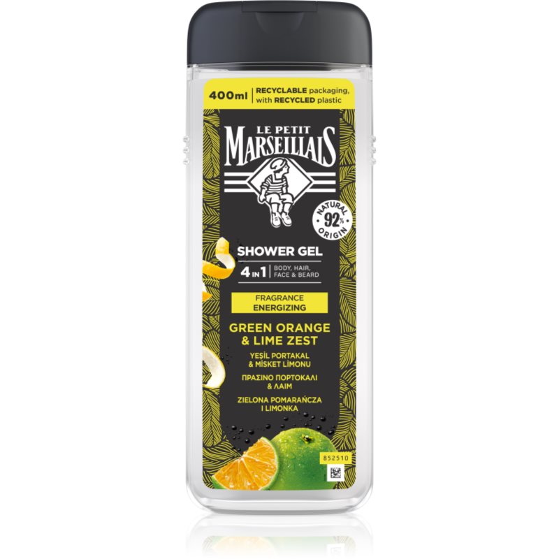 Le Petit Marseillais Green Orange & Lime Zest gel de duș 4 in 1 pentru bărbați 400 ml