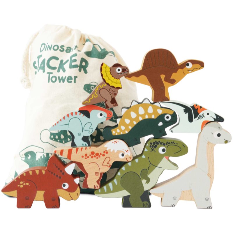Le Toy Van Stacking Tower Dinosaurus turn de construcție 18m+ 9 buc
