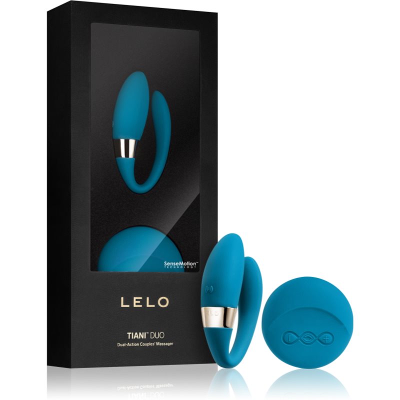 Lelo Tiani Duo vibrator pentru cuplu Ocean Blue 8,7 cm