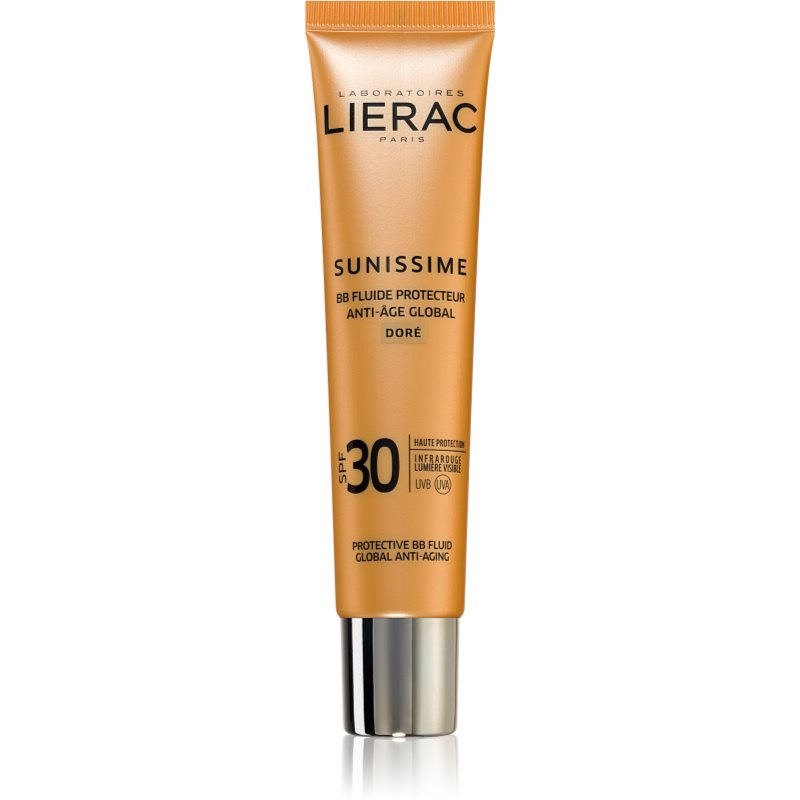 Lierac Sunissime Global Anti-Ageing Care fluid protector tonifiant pentru față SPF 30 culoare Golden 40 ml