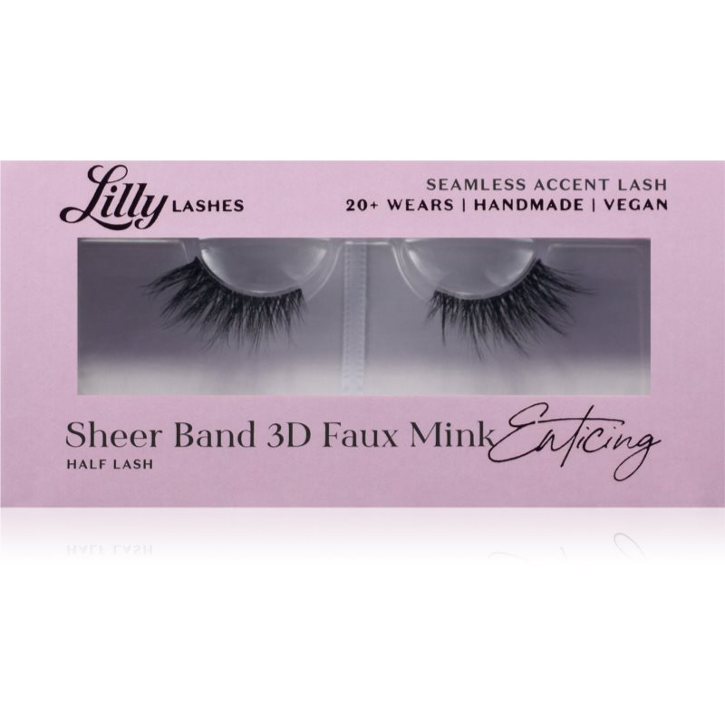 Lilly Lashes Sheer Band 3D Faux Mink Half Lash gene false tip Enticing 1 pereche