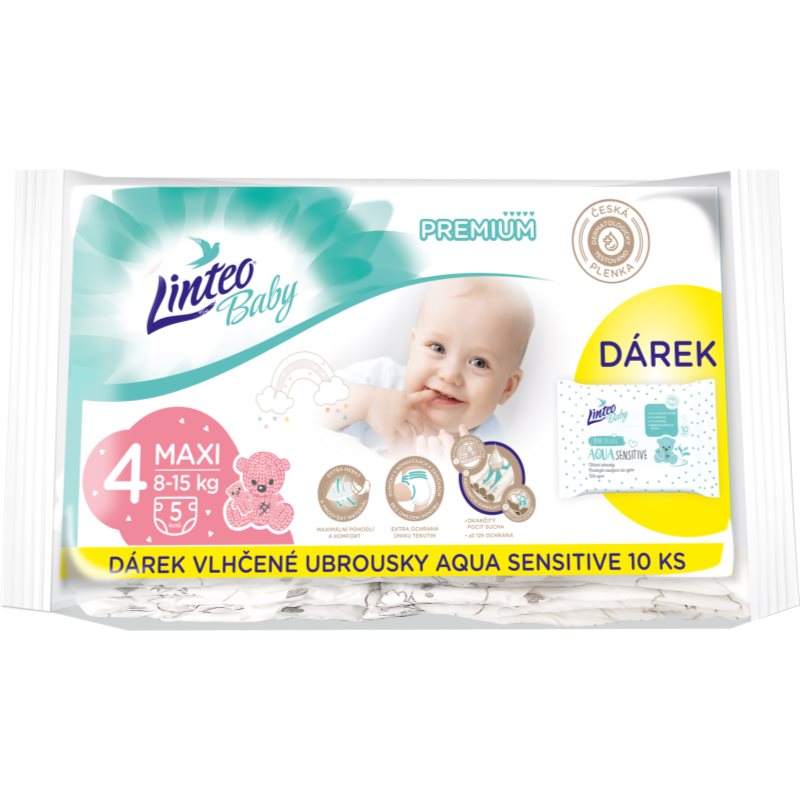 Linteo Baby Premium Maxi scutece de unică folosință 8-15kg 5 buc