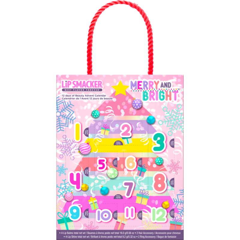 Lip Smacker Merry and Bright 12 Days of Beauty Calendar de Crăciun pentru copii