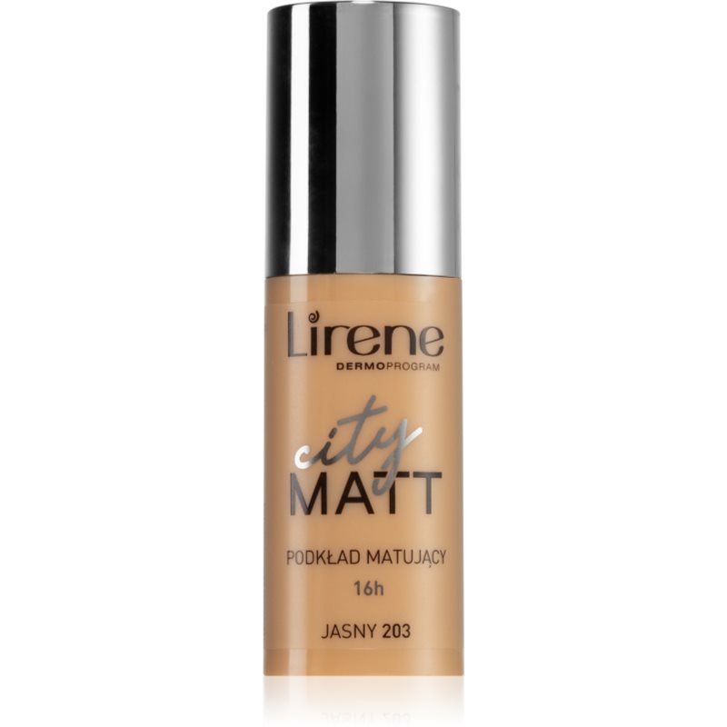 Lirene City Matt Make-up lichid matifiant cu efect de netezire culoare 203 Light 30 ml