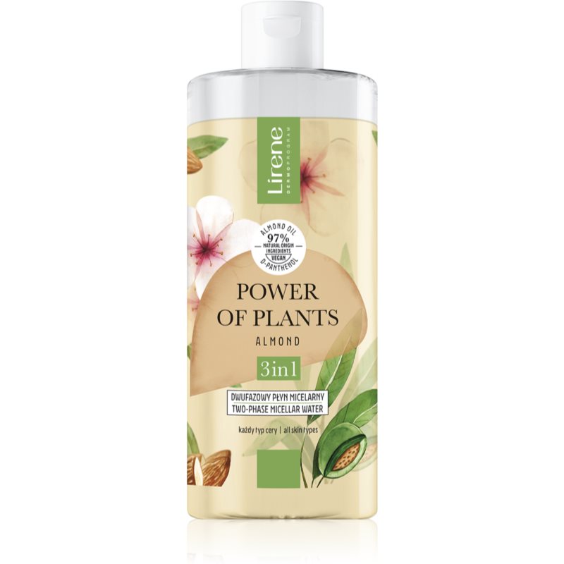 Lirene Power of Plants Almond apă micelară 3 în 1 cu efect calmant 400 ml