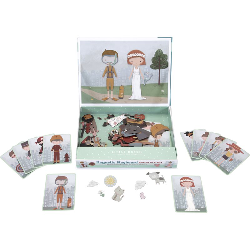 Little Dutch Magnetic Puzzle Jim & Rosa placă magnetică 1 buc Little Dutch Magnetic Puzzle Jim & Rosa placă magnetică 1 buc