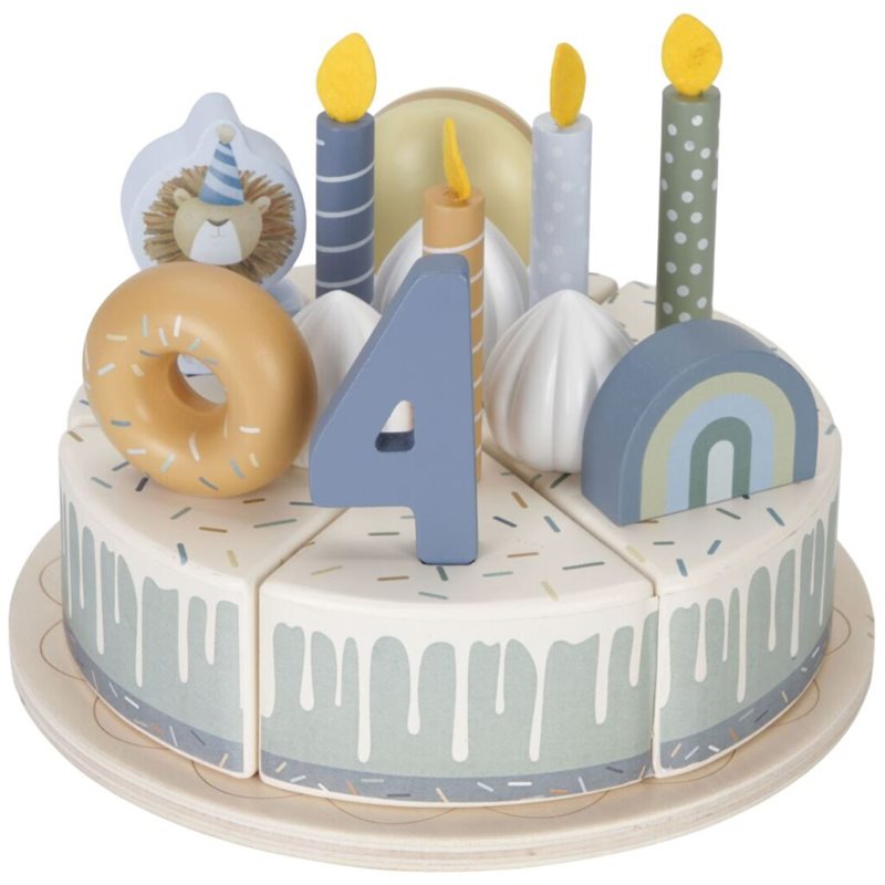 Little Dutch Birthday Cake Blue jucarie din lemn 3 y+ 24 buc