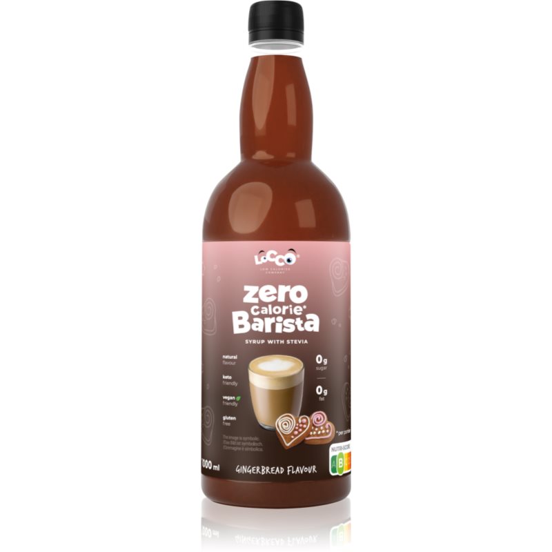 Locco Barista Syrup with Stevia Sirup ohne Kalorien Geschmack Gingerbread 1000 ml
