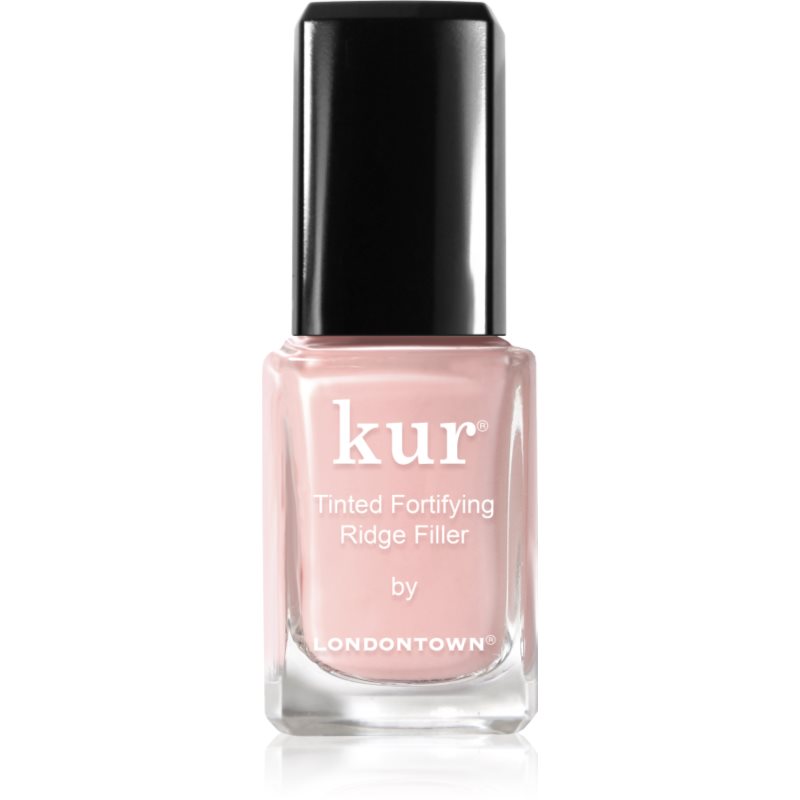 LONDONTOWN Kur Tinted Fortifying Ridge Filler lac de bază pentru unghii, pentru netezire pentru unghii uscate si fragile culoare Petal Pink 12 ml
