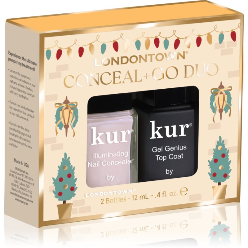 LONDONTOWN Conceal + Go Duo set de lacuri de unghii culoare Pink Holiday Edition