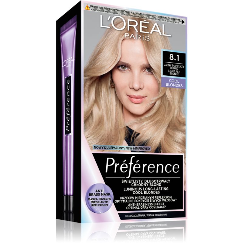 L’Oréal Paris Préférence Cool Blondes culoare par culoare 8.1 COPENHAGEN 1 buc L’Oréal Paris Préférence Cool Blondes culoare par culoare 8.1 COPENHAGEN 1 buc