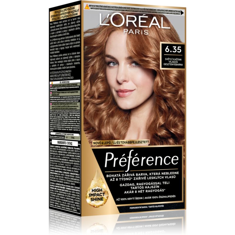 L’Oréal Paris Préférence culoare par culoare 6.35 Light Amber 1 buc