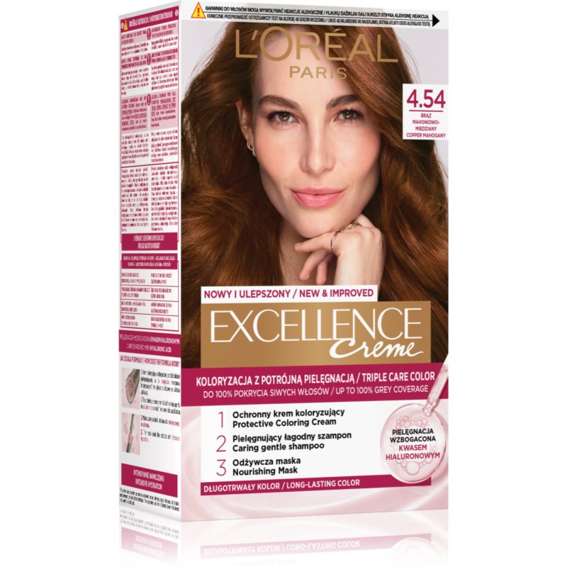L’Oréal Paris Excellence Creme culoare par culoare 4.54 Copper Mahogany 1 buc