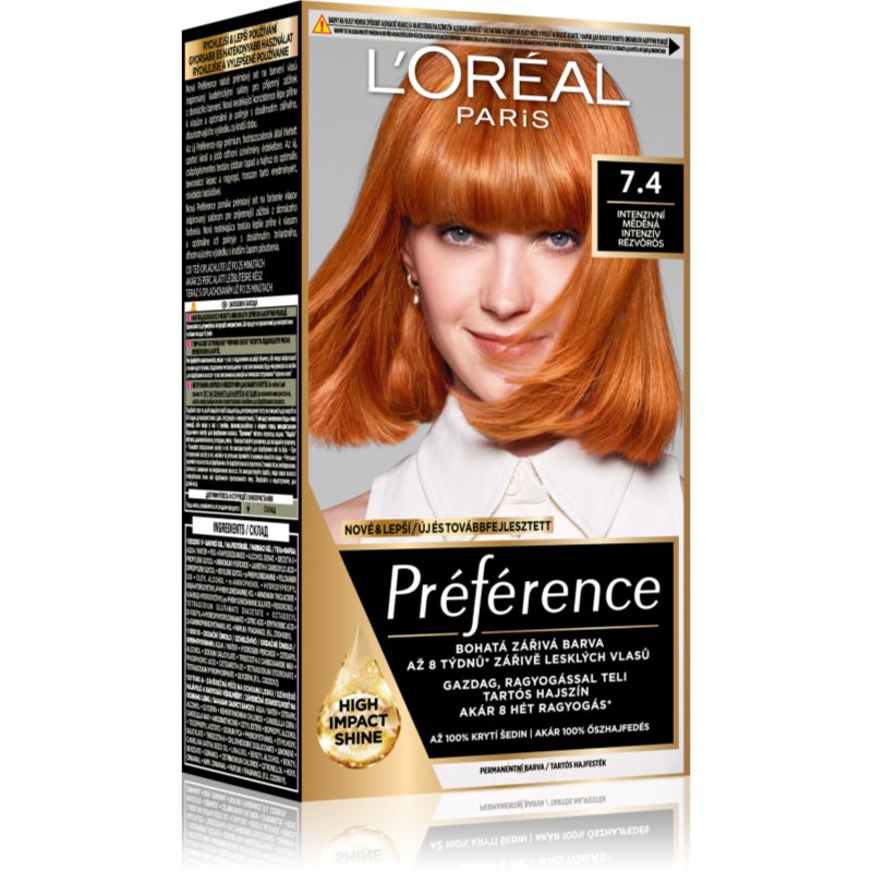 L’Oréal Paris Préférence culoare par culoare 7.4 Mango Copper 1 buc