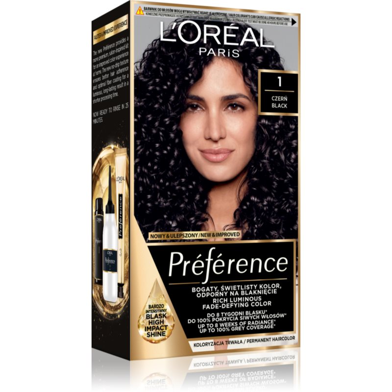 L’Oréal Paris Préférence Permanent-Haarfarbe Farbton 1 Black 1 St.