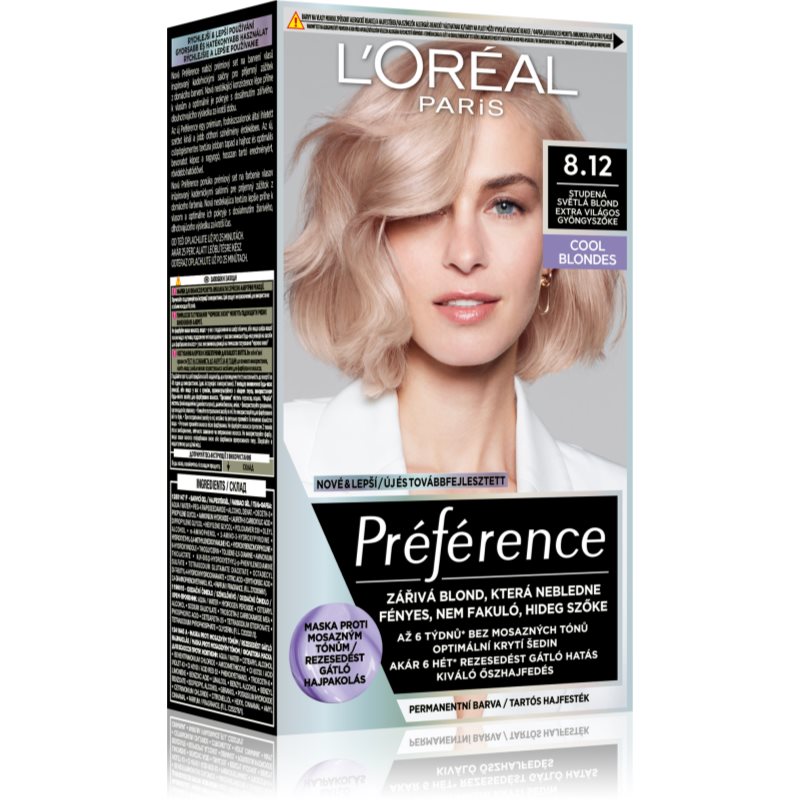 L’Oréal Paris Préférence culoare par culoare 8.12 Light Ash Beige Blonde