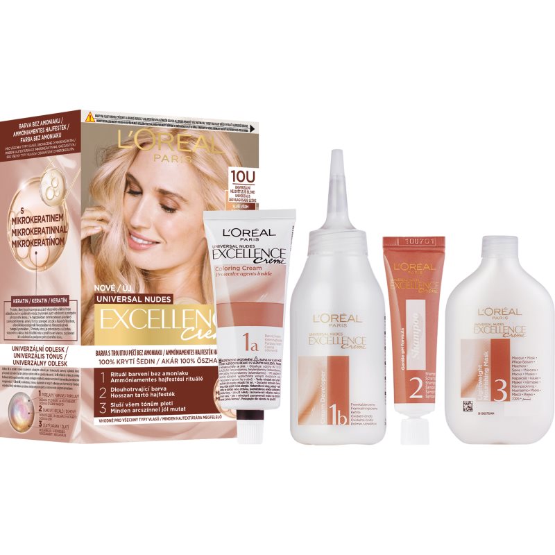 L’Oréal Paris Excellence Universal Nudes Culoare permanenta pentru par culoare 10U 1 buc