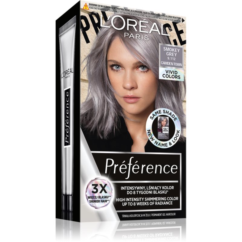 L’Oréal Paris Préférence Vivids culoare par culoare 9.112 smokey grey 1 buc