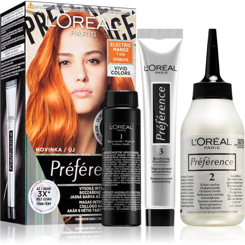 L’Oréal Paris Préférence Vivids culoare par culoare 7.434 electric mango 1 buc