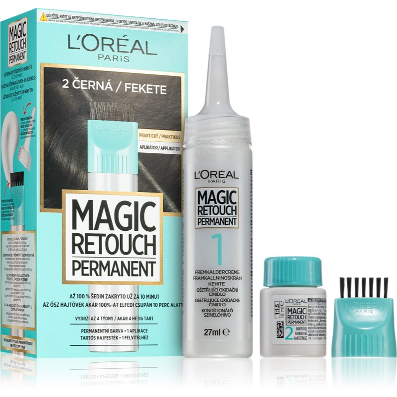 L’Oréal Paris Magic Retouch Permanent culoare de uniformizare pentru rădăcini cu aplicator culoare 2 BLACK 1 buc