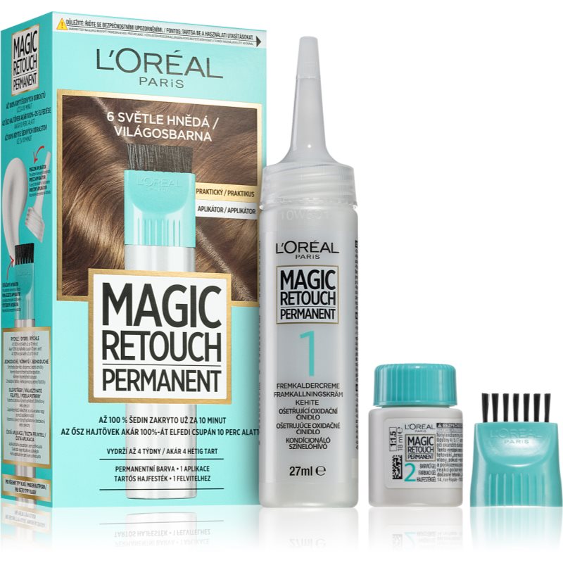 L’Oréal Paris Magic Retouch Permanent culoare de uniformizare pentru rădăcini cu aplicator culoare 6 LIGHT BROWN