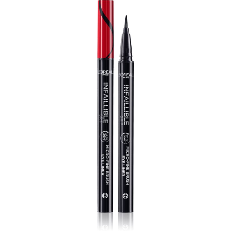 L’Oréal Paris Infaillible Grip 36h Micro-Fine liner eyeliner în fix culoare 01 Obsidian black 0,4 g