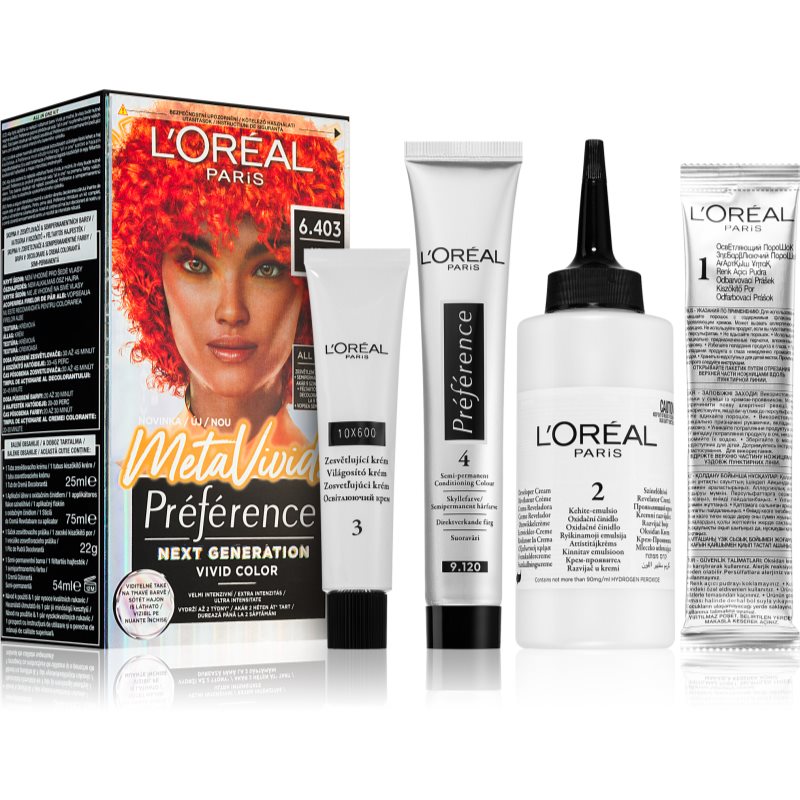 L’Oréal Paris Préférence Meta Vivids vopsea de par semi-permanenta culoare 6.403 Meta Coral 1 buc