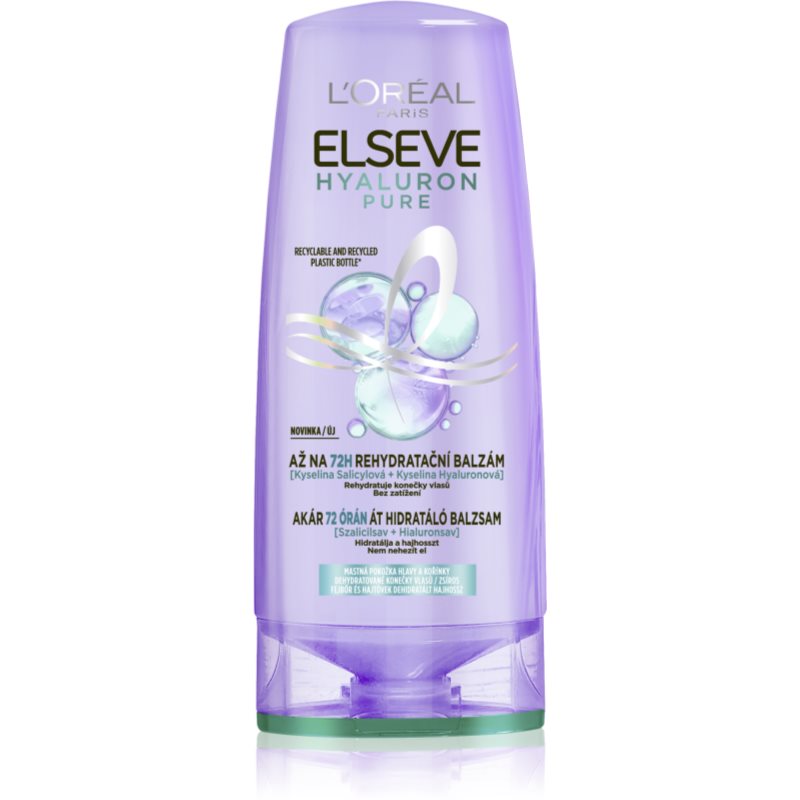 L’Oréal Paris Elseve Hyaluron Pure balsam de păr pentru scalp gras și vârfuri uscate 300 ml