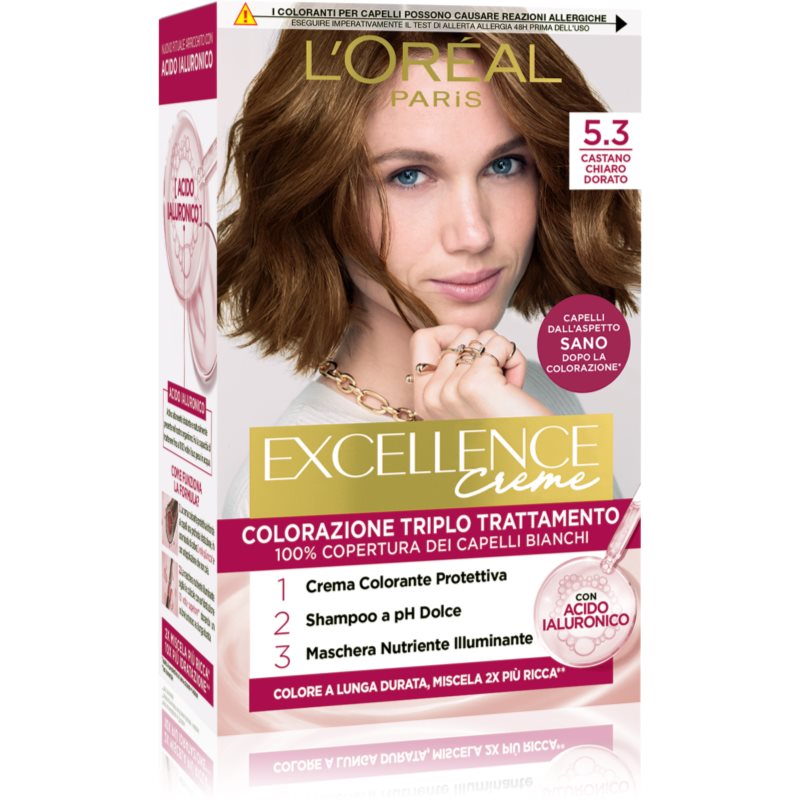 L’Oréal Paris Excellence Creme culoare par culoare 5.3 Castano Chiaro Dorato 1 buc