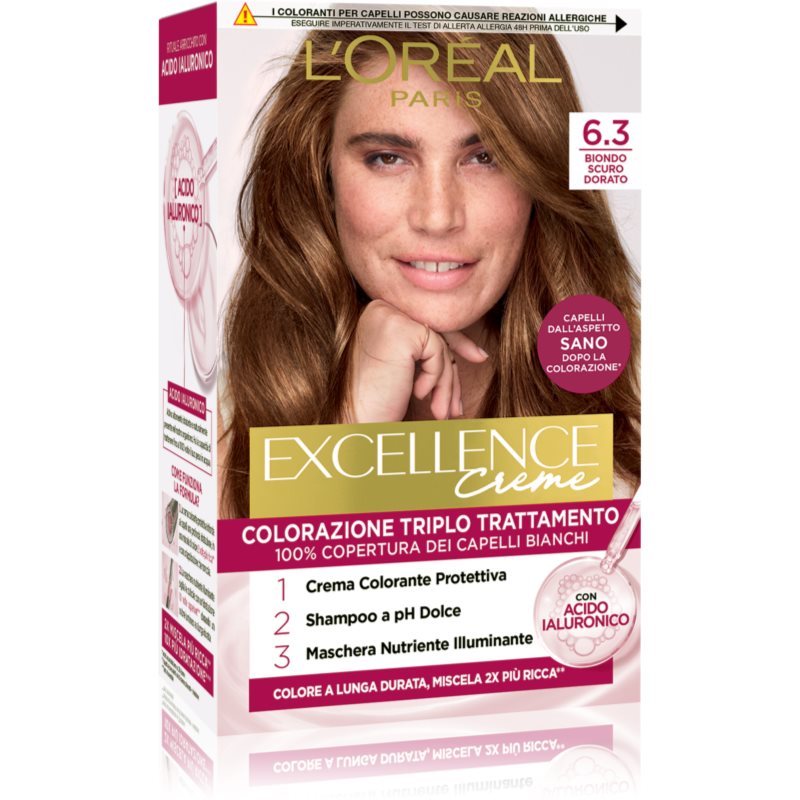 L’Oréal Paris Excellence Creme culoare par culoare 6.3 Biondo Scuro Dorato 1 buc