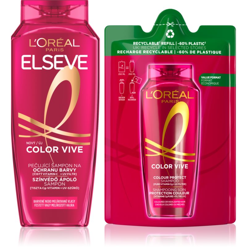 L’Oréal Paris Elseve Color-Vive șampon pentru păr vopsit 2 buc L’Oréal Paris Elseve Color-Vive șampon pentru păr vopsit 2 buc