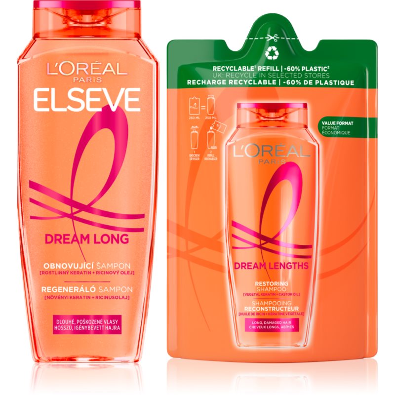L’Oréal Paris Elseve Dream Long șampon regenerator 2 buc L’Oréal Paris Elseve Dream Long șampon regenerator 2 buc