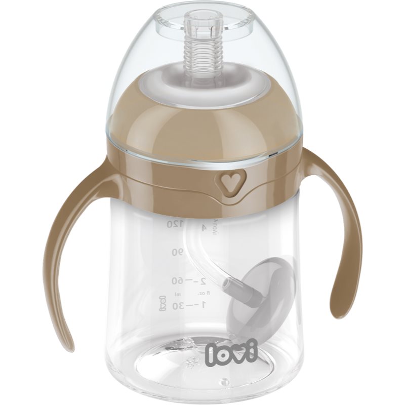 LOVI First Cup ceasca cu pai Brown 6m+ 150 ml