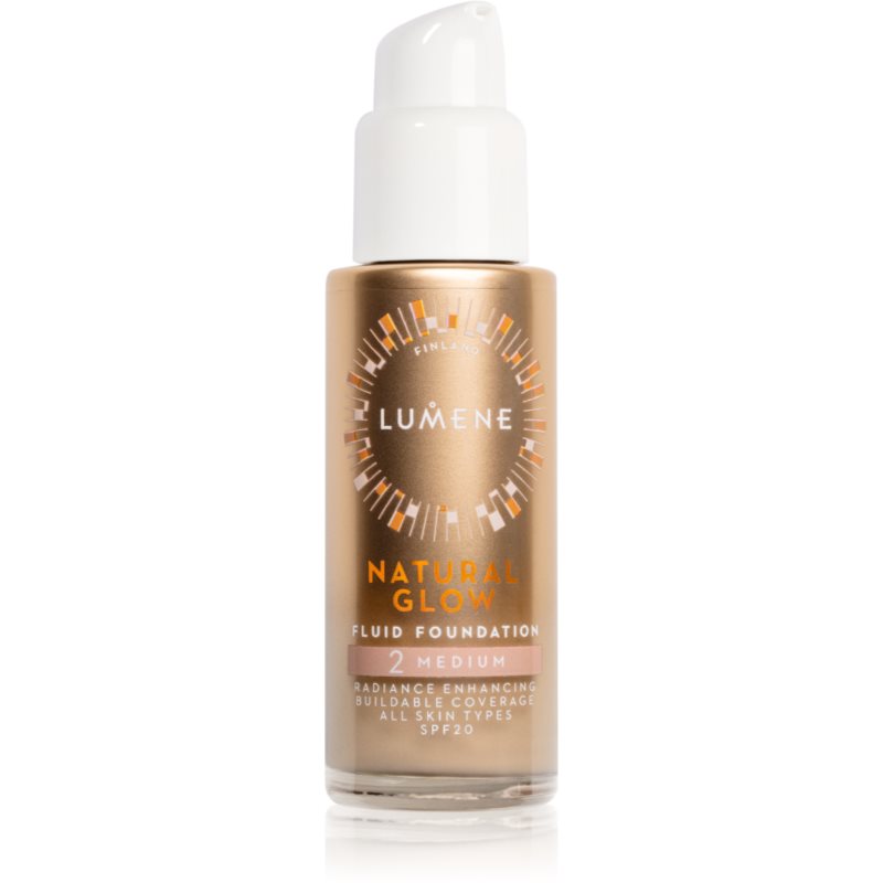 Lumene Natural Glow machiaj de stralucire pentru un look natural SPF 20 culoare 2 Medium (Cool) 30 ml