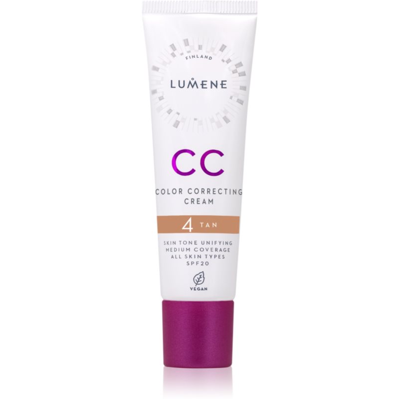 Lumene Color Correcting Crema CC pentru un ten uniform SPF 20 culoare 4 Tan 30 ml