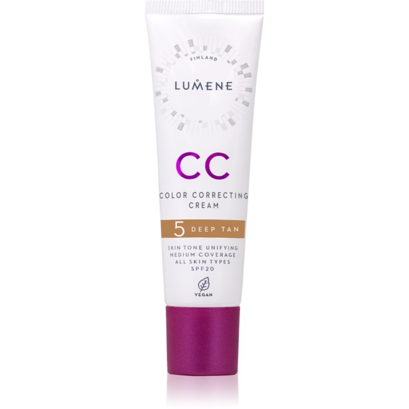 Lumene CC Color Correcting Cream Crema CC pentru un ten uniform SPF 20 culoare 5 Deep Tan (Warm) 30 ml