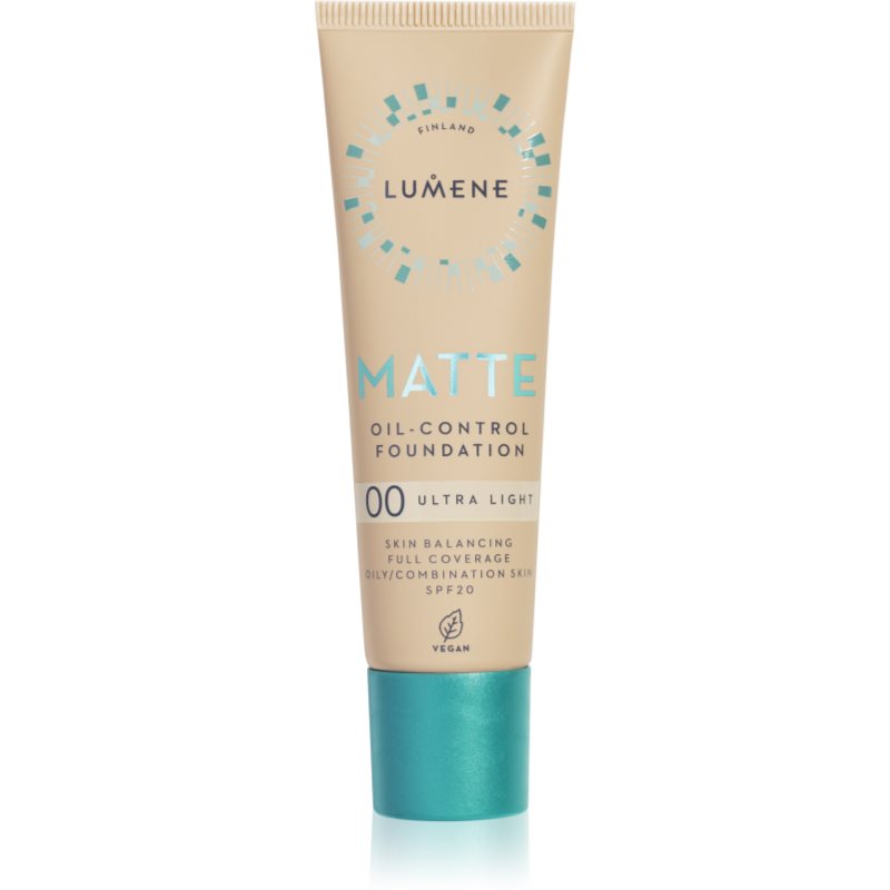 Lumene Matte Oil-Control machiaj cu efect matifiant SPF 20 culoare 00 Ultra Light 30 ml