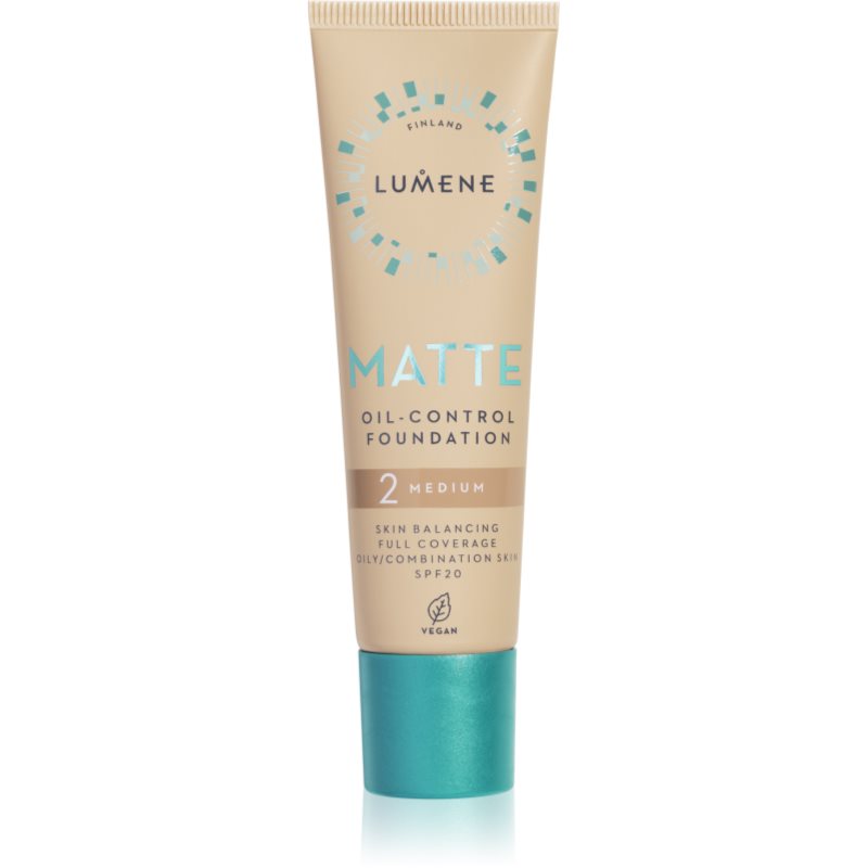 Lumene Matte Oil-Control machiaj cu efect matifiant SPF 20 culoare 2 Soft Honey / Medium 30 ml