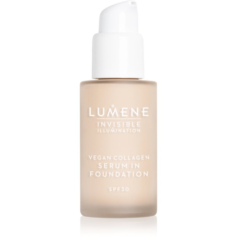 Lumene Invisible Illumination Vegan Collagen Serum in Foundation make-up cu textura usoara cu efect de nutritiv SPF 30 00 30 ml