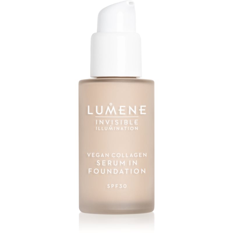 Lumene Invisible Illumination Vegan Collagen Serum in Foundation make-up cu textura usoara cu efect de nutritiv SPF 30 0.5 30 ml