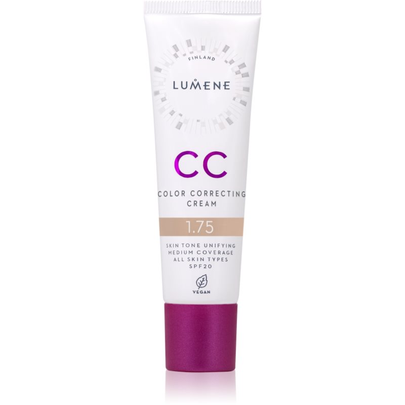 Lumene CC Color Correcting Cream Crema CC pentru un ten uniform SPF 20 culoare 1.75 (Neutral) 30 ml