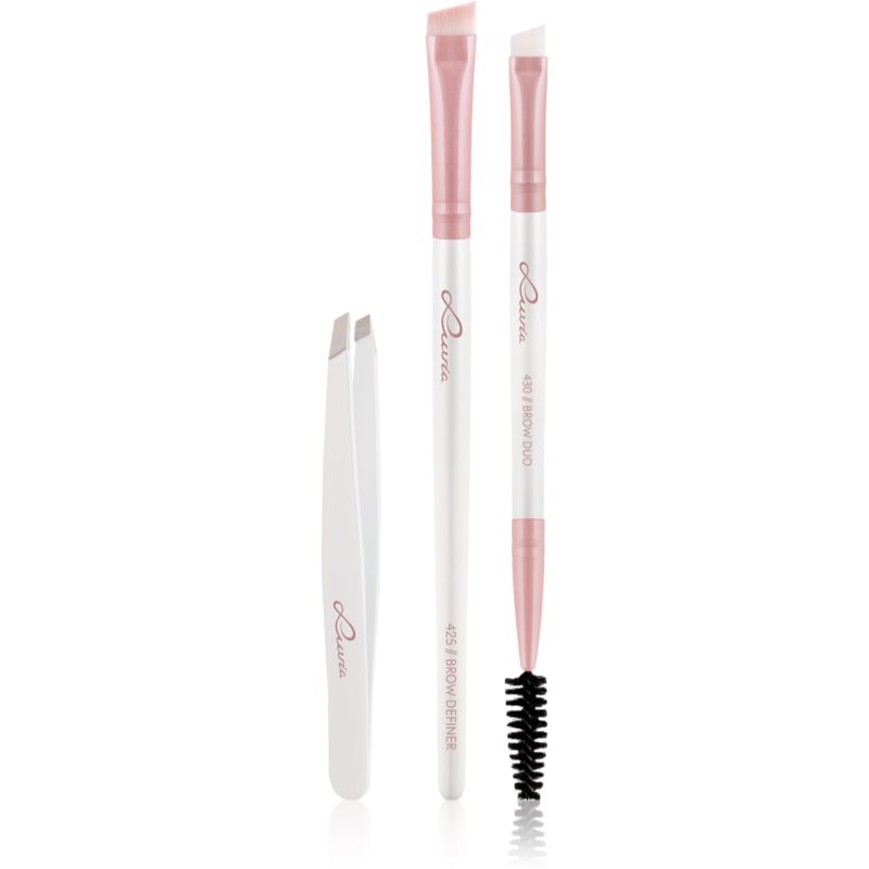 Luvia Cosmetics Prime Vegan Brow Kit set pentru aranjarea sprâncenelor Candy (Pearl White / Rose) 3 buc